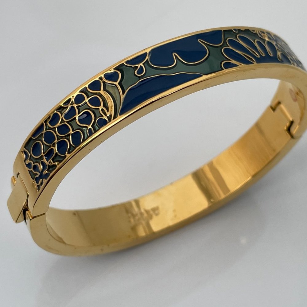 J. Crew Bracelet gold plated bangle enamel paint F - Picture 1 of 11